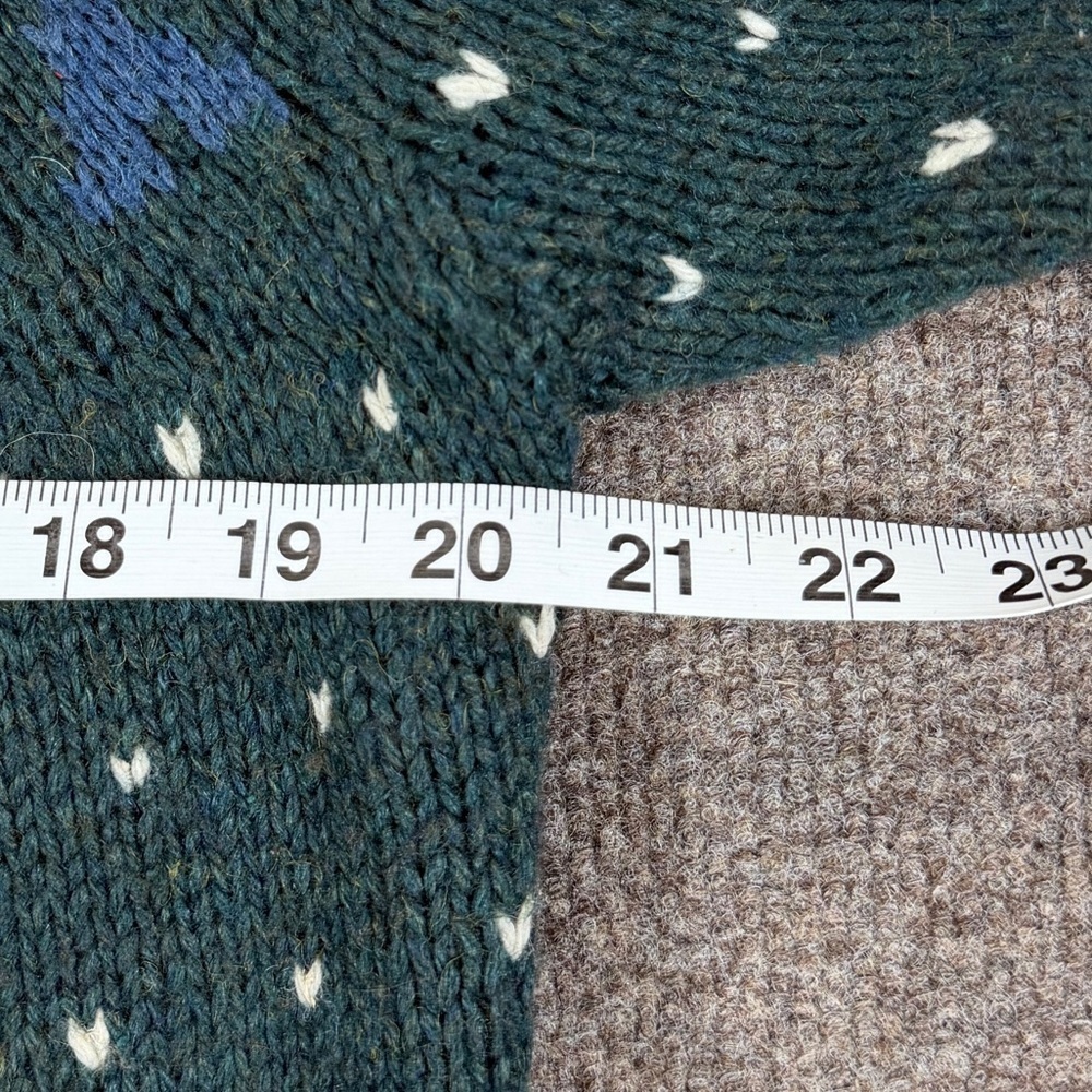 Vintage Wool Blend Nordic Fair Isle Fall Leaves Winter Pullover Sweater Womens M - Picture 10 of 10